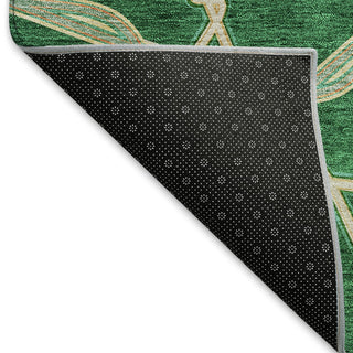 Piper Looms Mayfield Geometric AMF959 Emerald Machine Washable Area Rug Backing Image