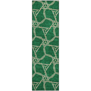 Piper Looms Mayfield Geometric AMF959 Emerald Machine Washable Area Rug Runner Main Image