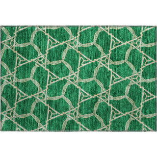 Piper Looms Mayfield Geometric AMF959 Emerald Machine Washable Area Rug Scatter Main Image
