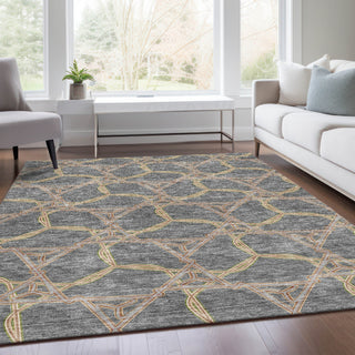 Piper Looms Mayfield Geometric AMF959 Gray Machine Washable Area Rug Lifestyle Image Feature