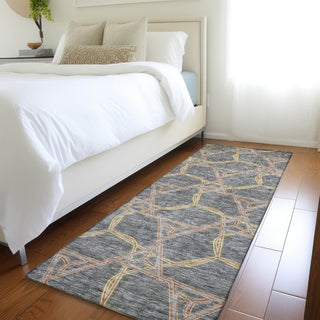 Piper Looms Mayfield Geometric AMF959 Gray Machine Washable Area Rug Runner Lifestyle Image Feature