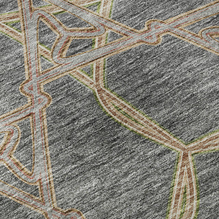 Piper Looms Mayfield Geometric AMF959 Gray Machine Washable Area Rug Swatch Image