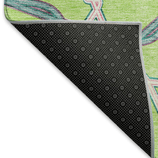 Piper Looms Mayfield Geometric AMF959 Lime Machine Washable Area Rug Backing Image