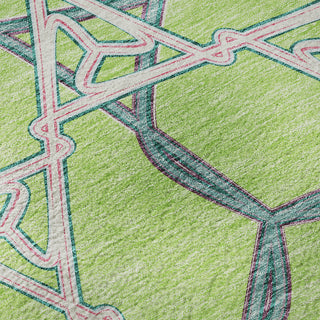 Piper Looms Mayfield Geometric AMF959 Lime Machine Washable Area Rug Swatch Image