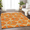 Piper Looms Mayfield Geometric AMF959 Orange Machine Washable Area Rug Lifestyle Image Feature