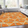 Piper Looms Mayfield Geometric AMF959 Orange Machine Washable Area Rug Lifestyle Image Feature