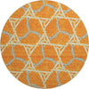 Piper Looms Mayfield Geometric AMF959 Orange Machine Washable Area Rug Round Main Image