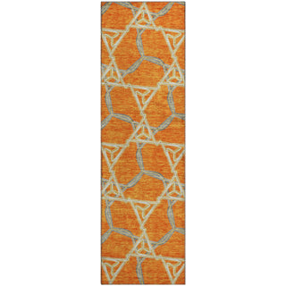 Piper Looms Mayfield Geometric AMF959 Orange Machine Washable Area Rug Runner Main Image