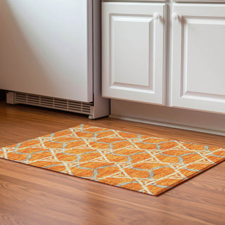 Piper Looms Mayfield Geometric AMF959 Orange Machine Washable Area Rug Scatter Lifestyle Image Feature