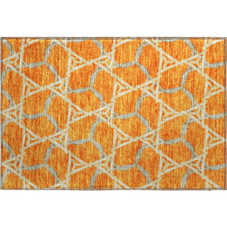 Piper Looms Mayfield Geometric AMF959 Orange Machine Washable Area Rug Scatter Main Image
