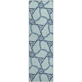 Piper Looms Mayfield Geometric AMF959 Sky Machine Washable Area Rug Runner Main Image
