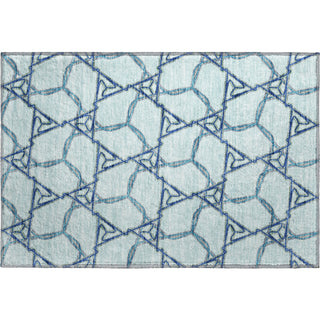 Piper Looms Mayfield Geometric AMF959 Sky Machine Washable Area Rug Scatter Main Image