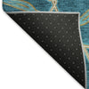 Piper Looms Mayfield Geometric AMF959 Teal Machine Washable Area Rug Backing Image