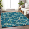 Piper Looms Mayfield Geometric AMF959 Teal Machine Washable Area Rug Lifestyle Image Feature