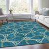 Piper Looms Mayfield Geometric AMF959 Teal Machine Washable Area Rug Lifestyle Image Feature
