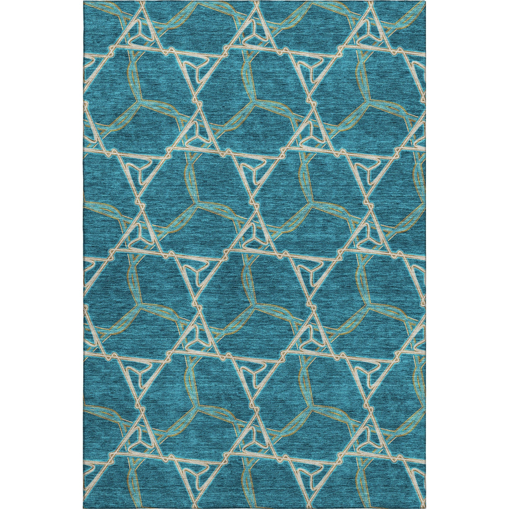 Piper Looms Mayfield Geometric AMF959 Teal Machine Washable Area Rug main image