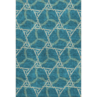 Piper Looms Mayfield Geometric AMF959 Teal Machine Washable Area Rug main image