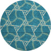 Piper Looms Mayfield Geometric AMF959 Teal Machine Washable Area Rug Round Main Image
