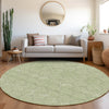 Piper Looms Mayfield Geometric AMF960 Aloe Machine Washable Area Rug Round Lifestyle Image Feature