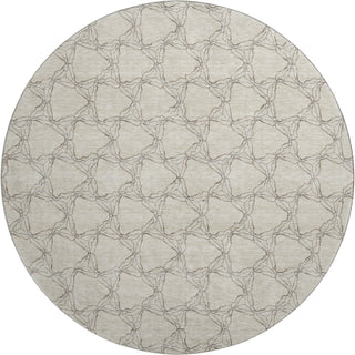 Piper Looms Mayfield Geometric AMF960 Beige Machine Washable Area Rug Round Main Image