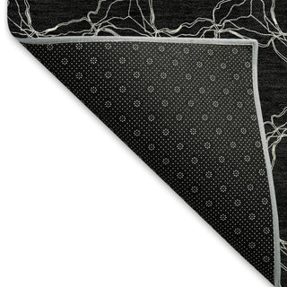 Piper Looms Mayfield Geometric AMF960 Black Machine Washable Area Rug Backing Image