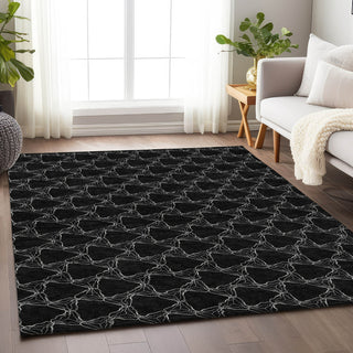 Piper Looms Mayfield Geometric AMF960 Black Machine Washable Area Rug Lifestyle Image Feature