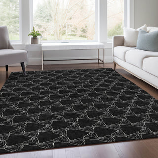 Piper Looms Mayfield Geometric AMF960 Black Machine Washable Area Rug Lifestyle Image Feature