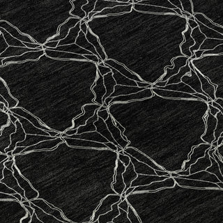 Piper Looms Mayfield Geometric AMF960 Black Machine Washable Area Rug Swatch Image