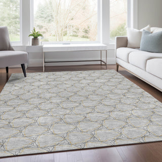 Piper Looms Mayfield Geometric AMF960 Gray Machine Washable Area Rug Lifestyle Image Feature