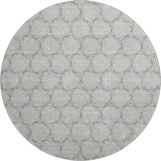Piper Looms Mayfield Geometric AMF960 Gray Machine Washable Area Rug Round Main Image