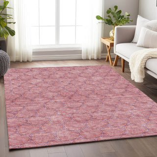 Piper Looms Mayfield Geometric AMF960 Pink Machine Washable Area Rug Lifestyle Image Feature