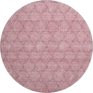 Piper Looms Mayfield Geometric AMF960 Pink Machine Washable Area Rug Round Main Image