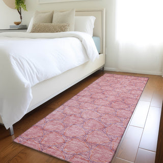 Piper Looms Mayfield Geometric AMF960 Pink Machine Washable Area Rug Runner Lifestyle Image Feature