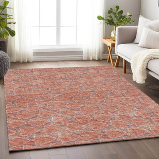 Piper Looms Mayfield Geometric AMF960 Salmon Machine Washable Area Rug Lifestyle Image Feature