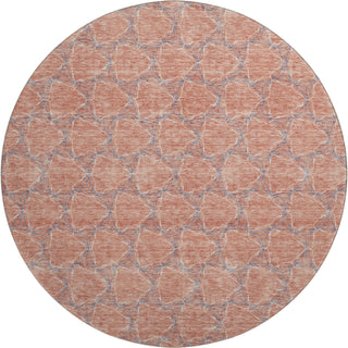Piper Looms Mayfield Geometric AMF960 Salmon Machine Washable Area Rug Round Main Image