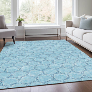 Piper Looms Mayfield Geometric AMF960 Sky Machine Washable Area Rug Lifestyle Image Feature
