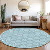Piper Looms Mayfield Geometric AMF960 Sky Machine Washable Area Rug Round Lifestyle Image Feature