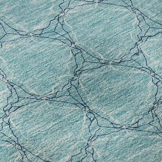 Piper Looms Mayfield Geometric AMF960 Teal Machine Washable Area Rug Swatch Image