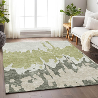 Piper Looms Mayfield Abstract AMF961 Aloe Machine Washable Area Rug Lifestyle Image Feature