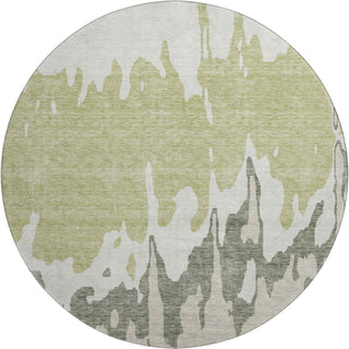 Piper Looms Mayfield Abstract AMF961 Aloe Machine Washable Area Rug Round Main Image