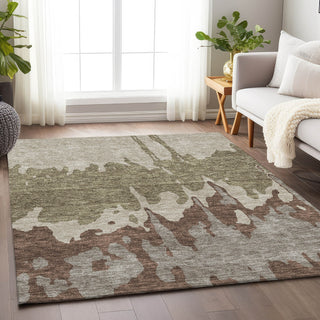 Piper Looms Mayfield Abstract AMF961 Beige Machine Washable Area Rug Lifestyle Image Feature