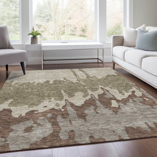 Piper Looms Mayfield Abstract AMF961 Beige Machine Washable Area Rug Lifestyle Image Feature