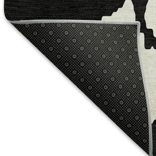 Piper Looms Mayfield Abstract AMF961 Black Machine Washable Area Rug Backing Image