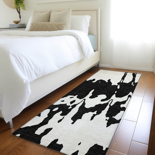 Piper Looms Mayfield Abstract AMF961 Black Machine Washable Area Rug Runner Lifestyle Image Feature