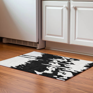 Piper Looms Mayfield Abstract AMF961 Black Machine Washable Area Rug Scatter Lifestyle Image Feature