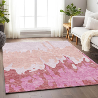 Piper Looms Mayfield Abstract AMF961 Blush Machine Washable Area Rug Lifestyle Image Feature