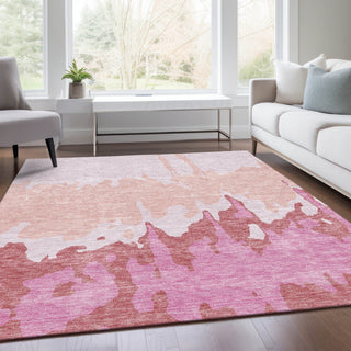 Piper Looms Mayfield Abstract AMF961 Blush Machine Washable Area Rug Lifestyle Image Feature