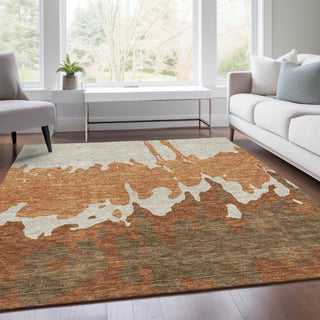 Piper Looms Mayfield Abstract AMF961 Paprika Machine Washable Area Rug Lifestyle Image Feature