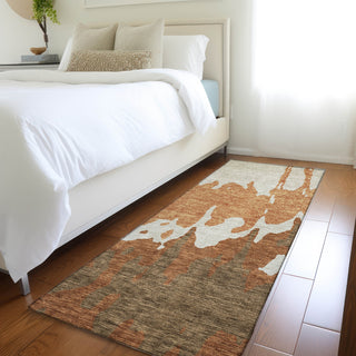 Piper Looms Mayfield Abstract AMF961 Paprika Machine Washable Area Rug Runner Lifestyle Image Feature