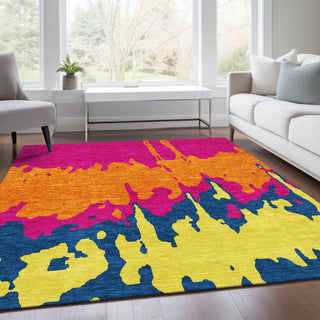 Piper Looms Mayfield Abstract AMF961 Pink Machine Washable Area Rug Lifestyle Image Feature